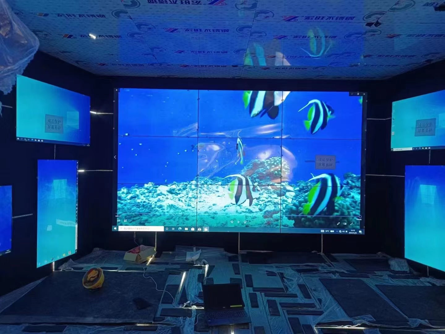 65” BOE LCD Video Wall – 3x3 Kit (9 Panels) | 1920x1080 FHD | 500 nits | Ultra Narrow Bezel 3.5mm | HDMI Splicer + Wall Mount Included