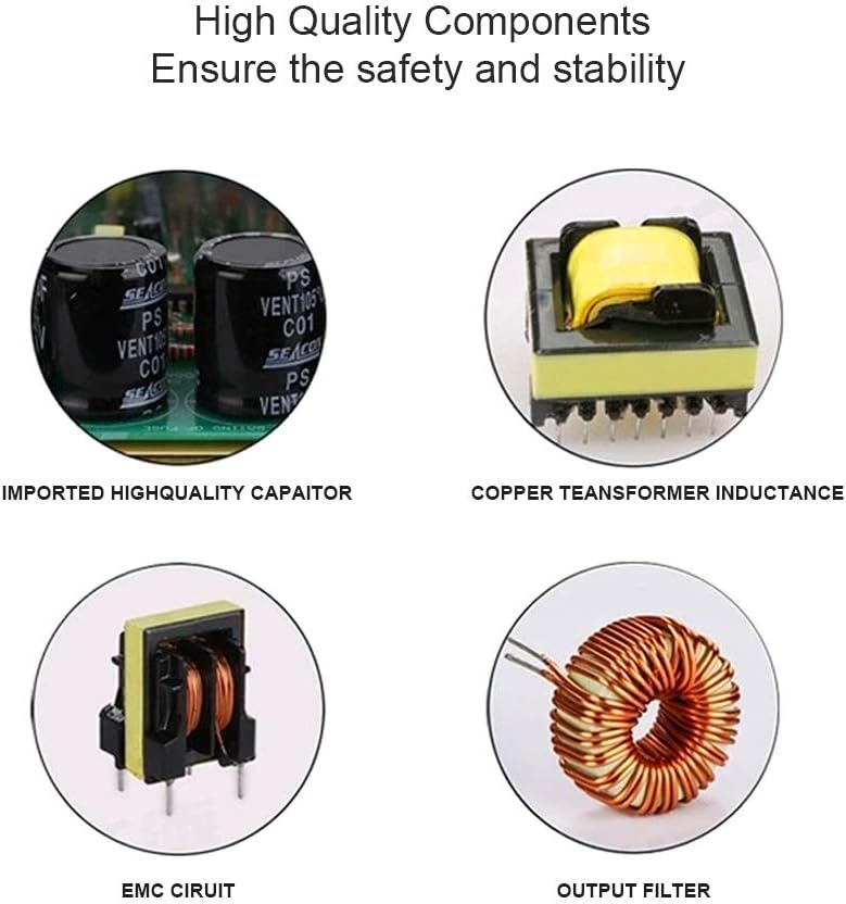 DC 12V/24V Switching Power Supply 300W–600W, AC 110/220V Input, High Power LED Driver Transformer, Cooling Fan Metal Case, CE/FCC/RoHS Certified