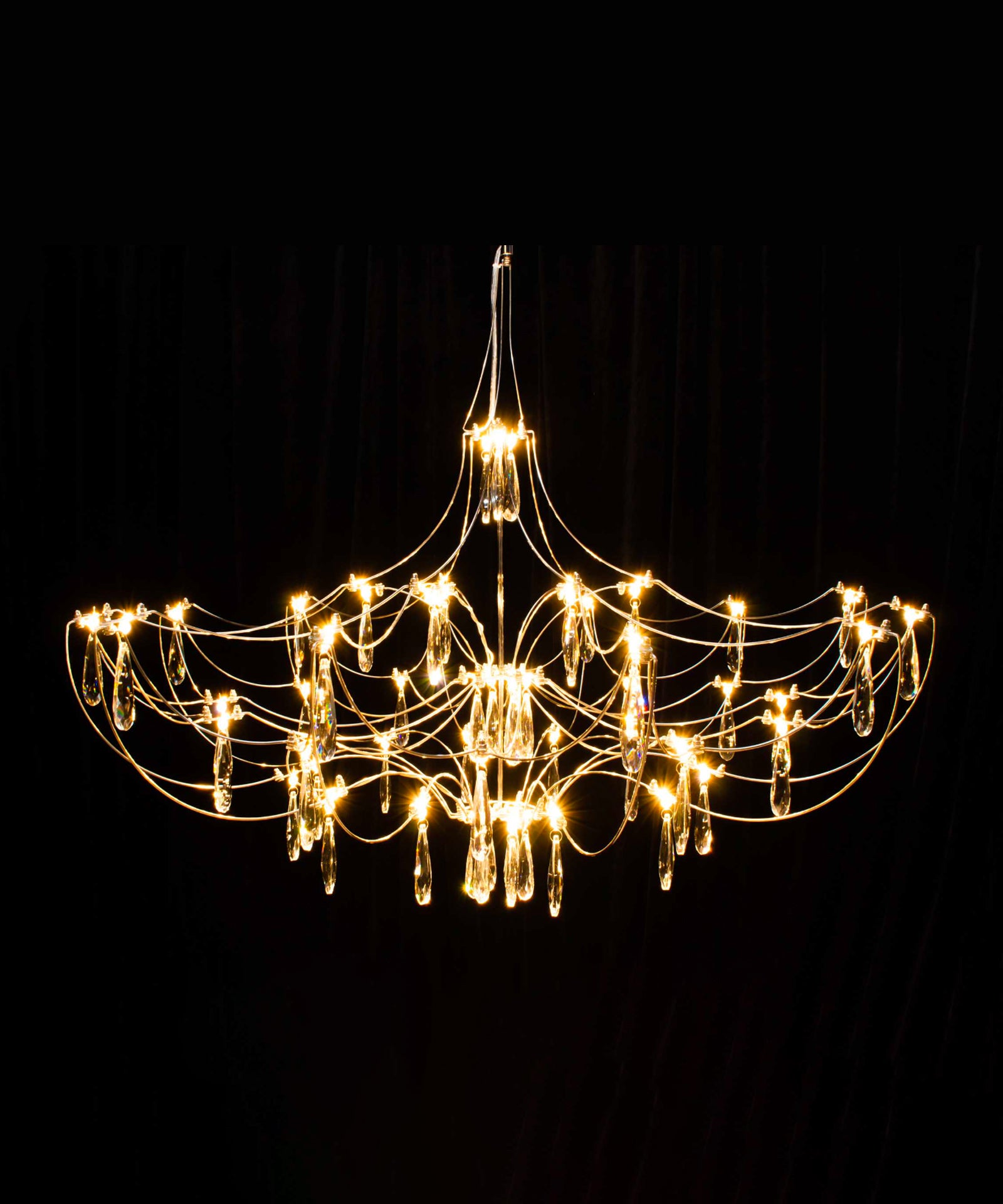 RD-2 Series Modern Crystal Chandeliers – 24.8” / 28.74” / 41.34” Diameter | 36 / 57 / 114 LEDs | K9 Crystal / Iridescent Crystal | 304 Stainless Steel | AC85–240V Power Supply Included | for Dining Room, Living Room, Bedroom & Entryway Lighting | 1-Pack