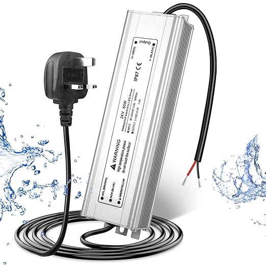 Wasserdichtes 24-V-LED-Netzteil, 30–300 W, 90–265 V Eingang, Einzel-/Doppelkabelausgang, LED-Treiber für den Außenbereich, CE/RoHS/FCC – Optionen für US-/UK-/EU-Stecker und Kabel 