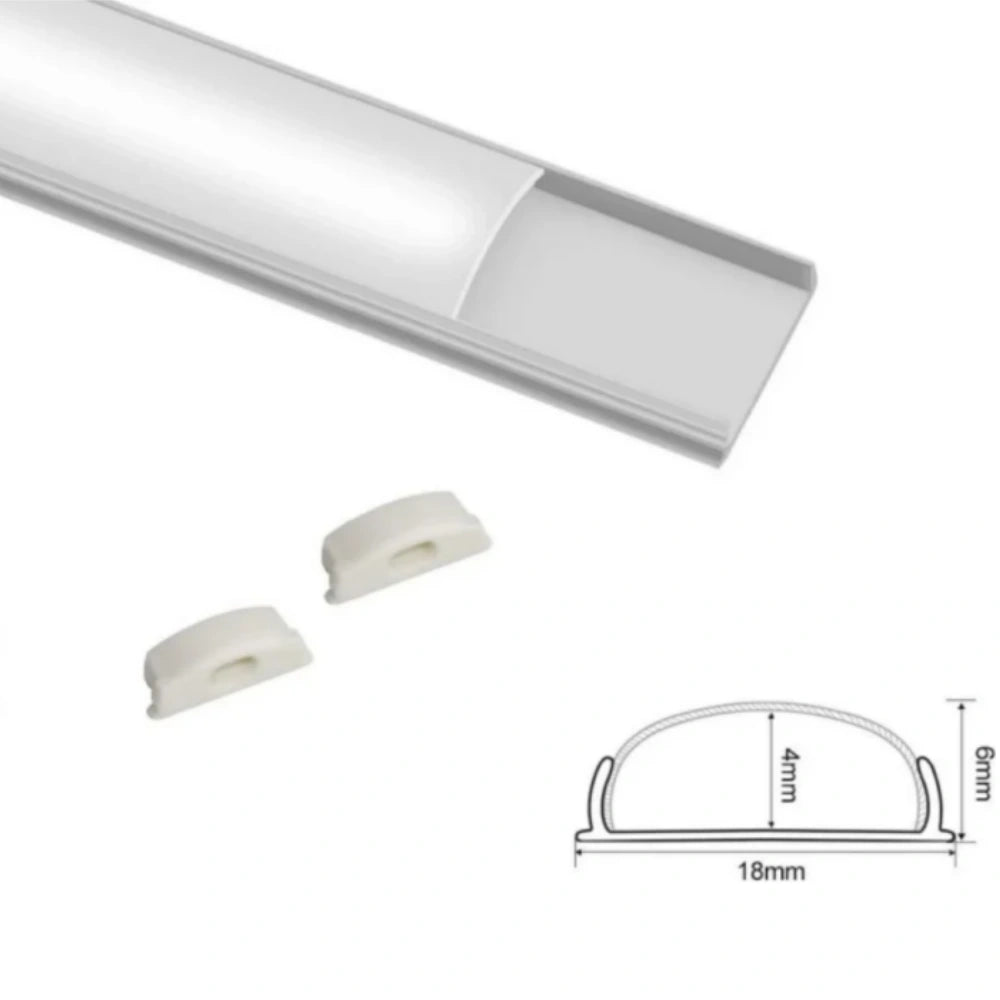 U Shape Bendable LED Aluminum Channels – Fit for 1 to 12mm LED Strip | 1Meter | Silver | Milky White  Cover | With Installation Accessories | 6 -Pack | Local Stock US/UK