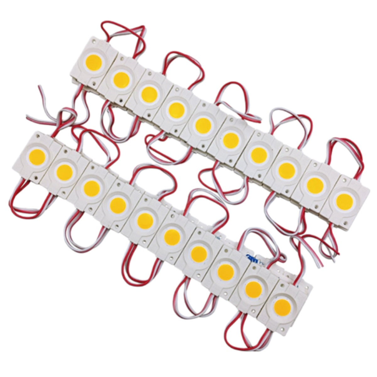 COB LED Module String Light, 20pcs/String, 1.5W 150LM, 46×30mm, DC12V IP65 Waterproof Sign Module with Adhesive Tape for Advertising Light Box & Channel Letters