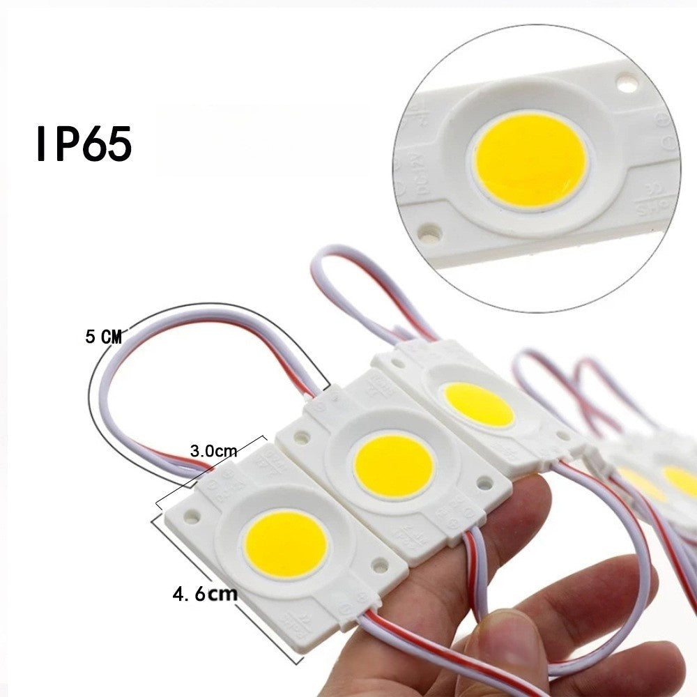 COB LED Module String Light, 20pcs/String, 1.5W 150LM, 46×30mm, DC12V IP65 Waterproof Sign Module with Adhesive Tape for Advertising Light Box & Channel Letters