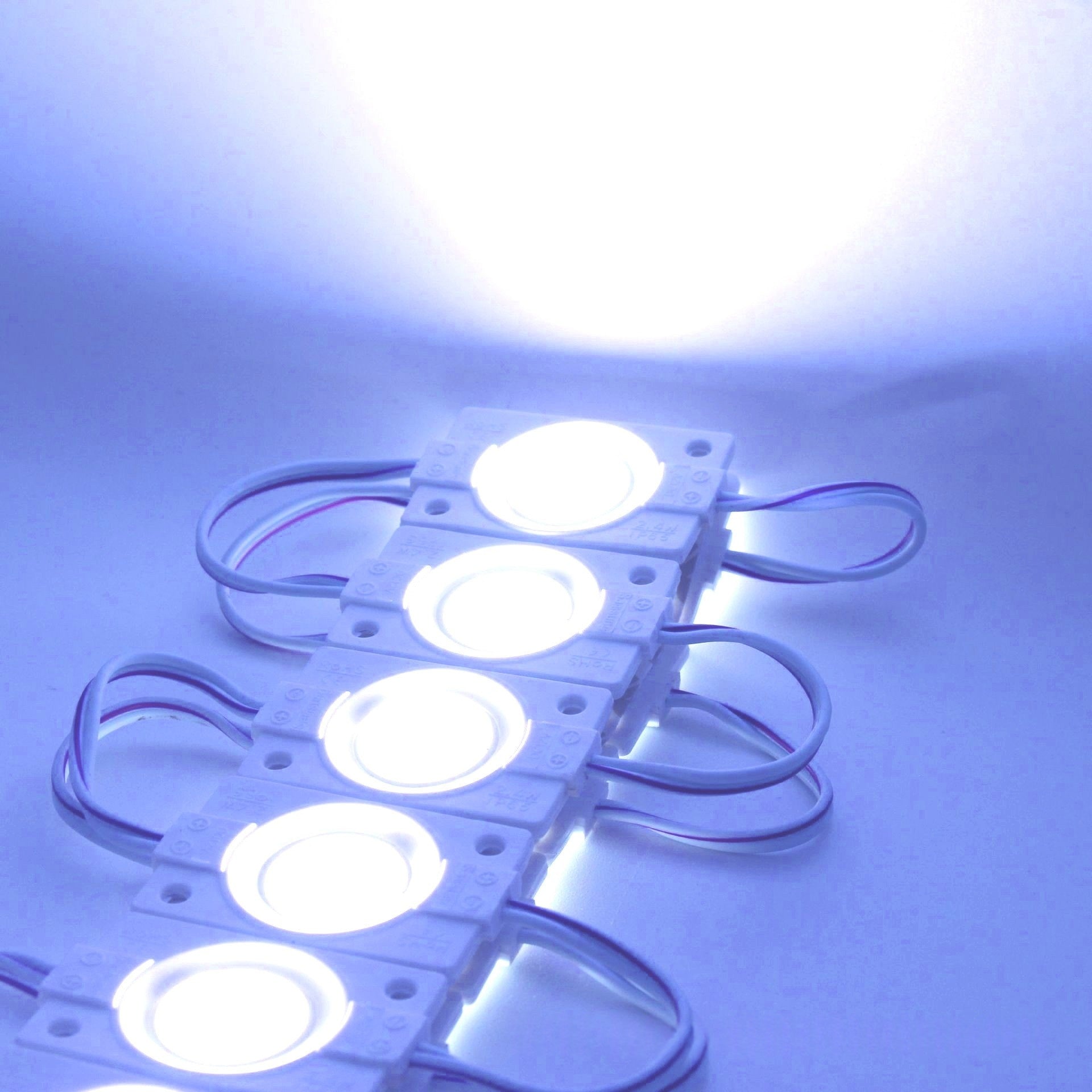 COB LED Module String Light, 20pcs/String, 1.5W 150LM, 46×30mm, DC12V IP65 Waterproof Sign Module with Adhesive Tape for Advertising Light Box & Channel Letters