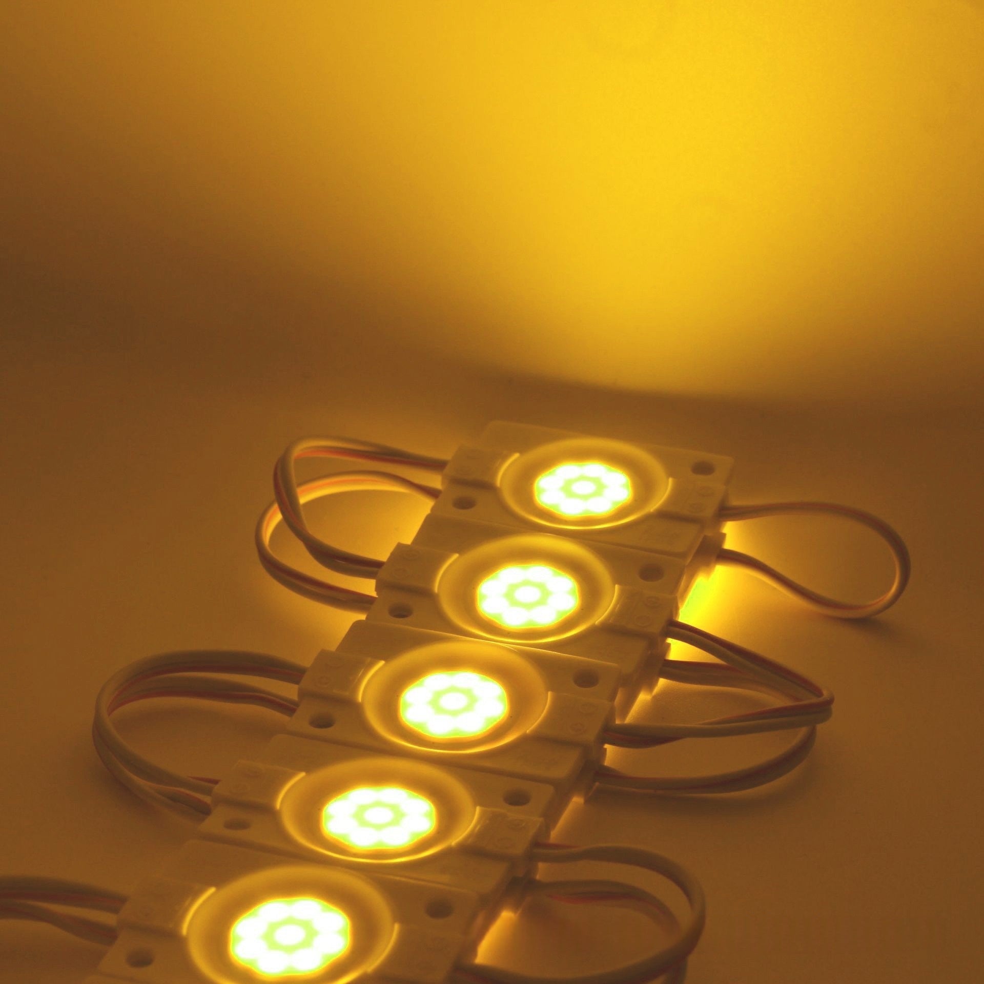 COB LED Module String Light, 20pcs/String, 1.5W 150LM, 46×30mm, DC12V IP65 Waterproof Sign Module with Adhesive Tape for Advertising Light Box & Channel Letters