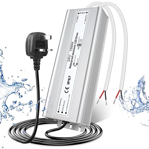 Wasserdichtes 24-V-LED-Netzteil, 30–300 W, 90–265 V Eingang, Einzel-/Doppelkabelausgang, LED-Treiber für den Außenbereich, CE/RoHS/FCC – Optionen für US-/UK-/EU-Stecker und Kabel 