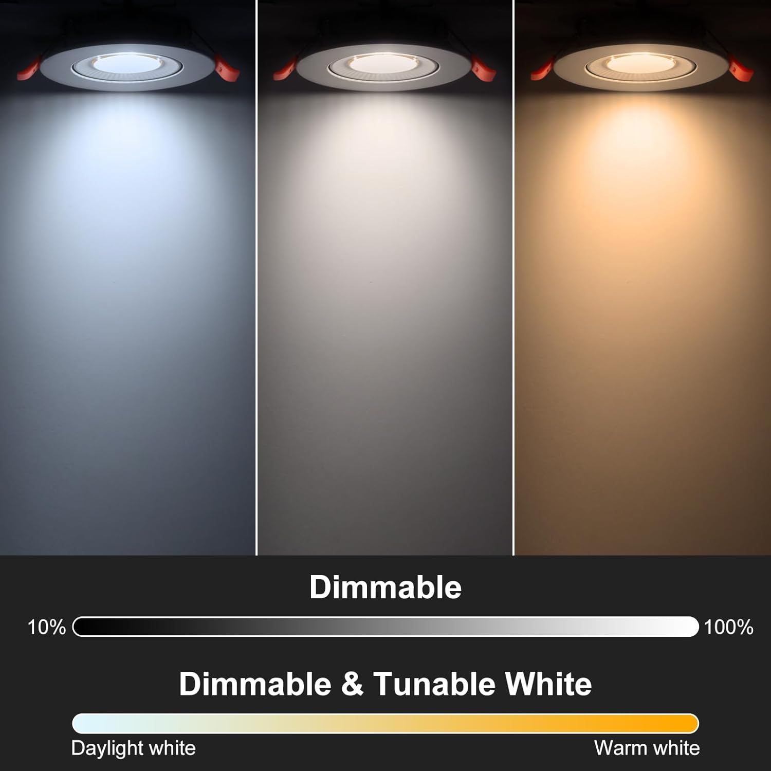 Smart WiFi Recessed Lighting | 3Inch 5W | Ultra-Thin 60° Adjustable Downlight | Dimmable RGB & CCT 2700-6500K | 85–240V | White Housing | Compatible with Alexa and Google Home | 4 -Pack