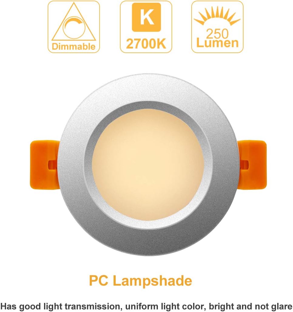 Mattiertes LED-Downlight der ECO-1-Serie – Silbernes Gehäuse – TRIAC-dimmbar – 3 W/5 W/7 W/9 W – 4er-Pack/10er-Pack – 2700 K–6000 K – 100–130 V / 200–240 V