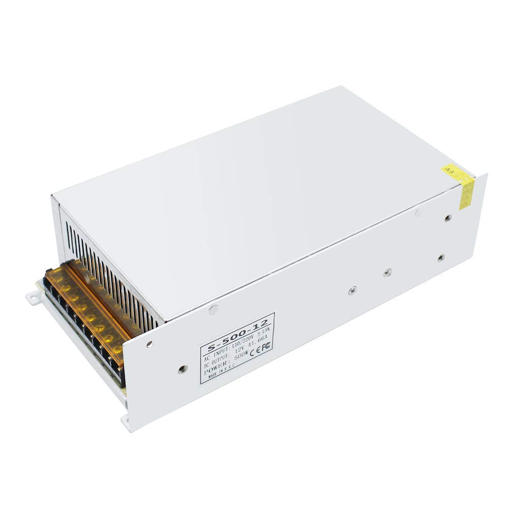 DC 12V/24V Switching Power Supply 300W–600W, AC 110/220V Input, High Power LED Driver Transformer, Cooling Fan Metal Case, CE/FCC/RoHS Certified