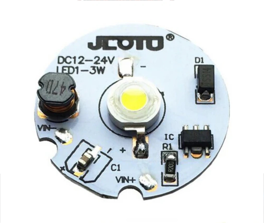 1W 3W DC12V-DC24V LED PCB Component 30mm Wide Round Board