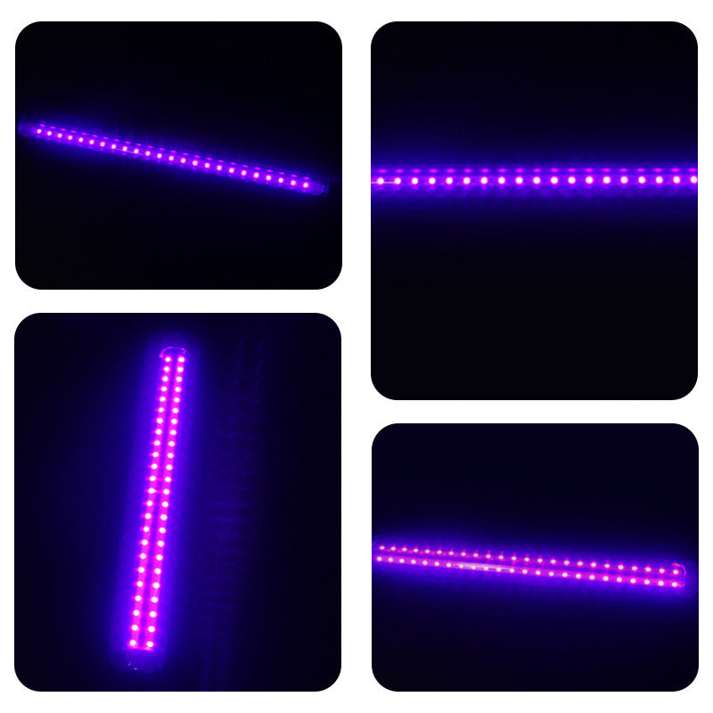10W 12.6inches T8 LED UV 385-400nm Black Light Strip, LED Tube Light for Bedroom Halloween Decorations and Christmas Party, Fun Atmosphere, Black Light Poster 6ft Power Cord with Built-in ON/Off Switch