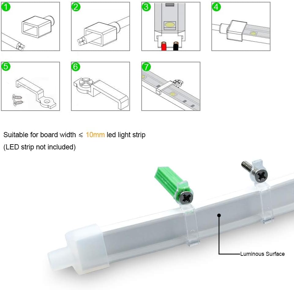 Neon Light Housing – S1616 | 16x16mm Silicone LED Channel System | IP67 Waterproof | 12mm PCB Width | 164FT/50M | Local Stock US/UK/DE