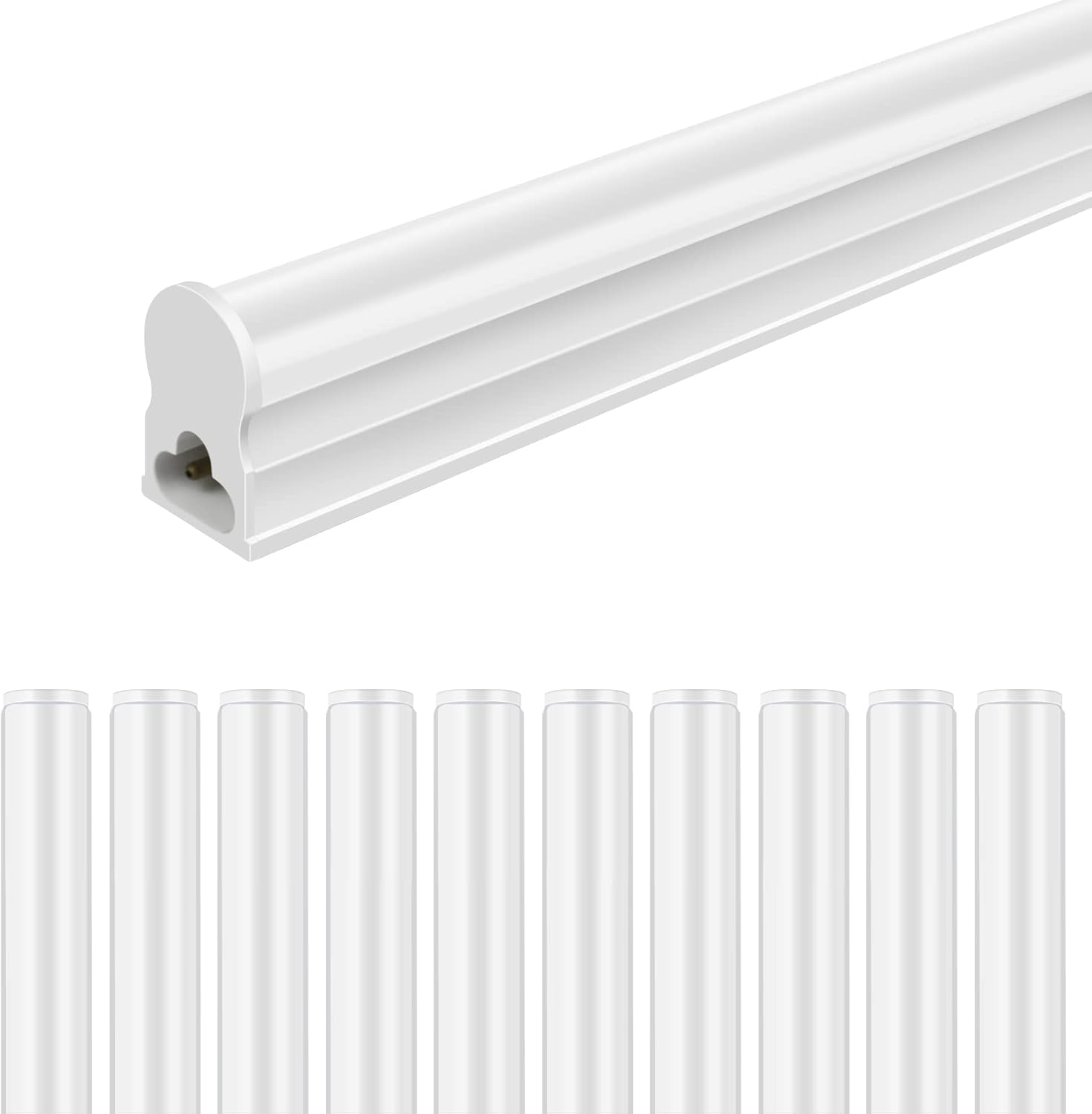 IT Series LED Shop Light – 3FT T5 Integrated Tube Fixture | 15W | Warm/Natural/Daylight White | Linkable Utility Garage Ceiling Light & Under Cabinet Lighting | Corded Electric with Built-in On/Off Switch | 4-Pack / 10-Pack | Non-Dimmable AC90–240V