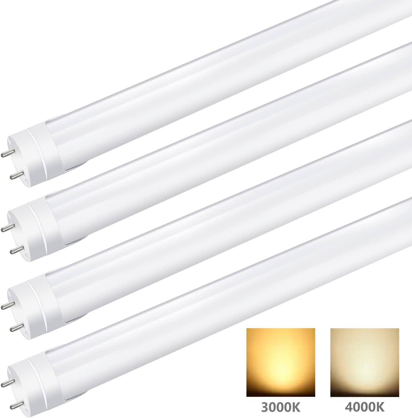2ft Retrofit T8 LED Tube Light – 10W – Frosted Cover – Warm / Natural / Daylight White – 4-Pack / 20-Pack – Ballast Bypass – Non-Dimmable