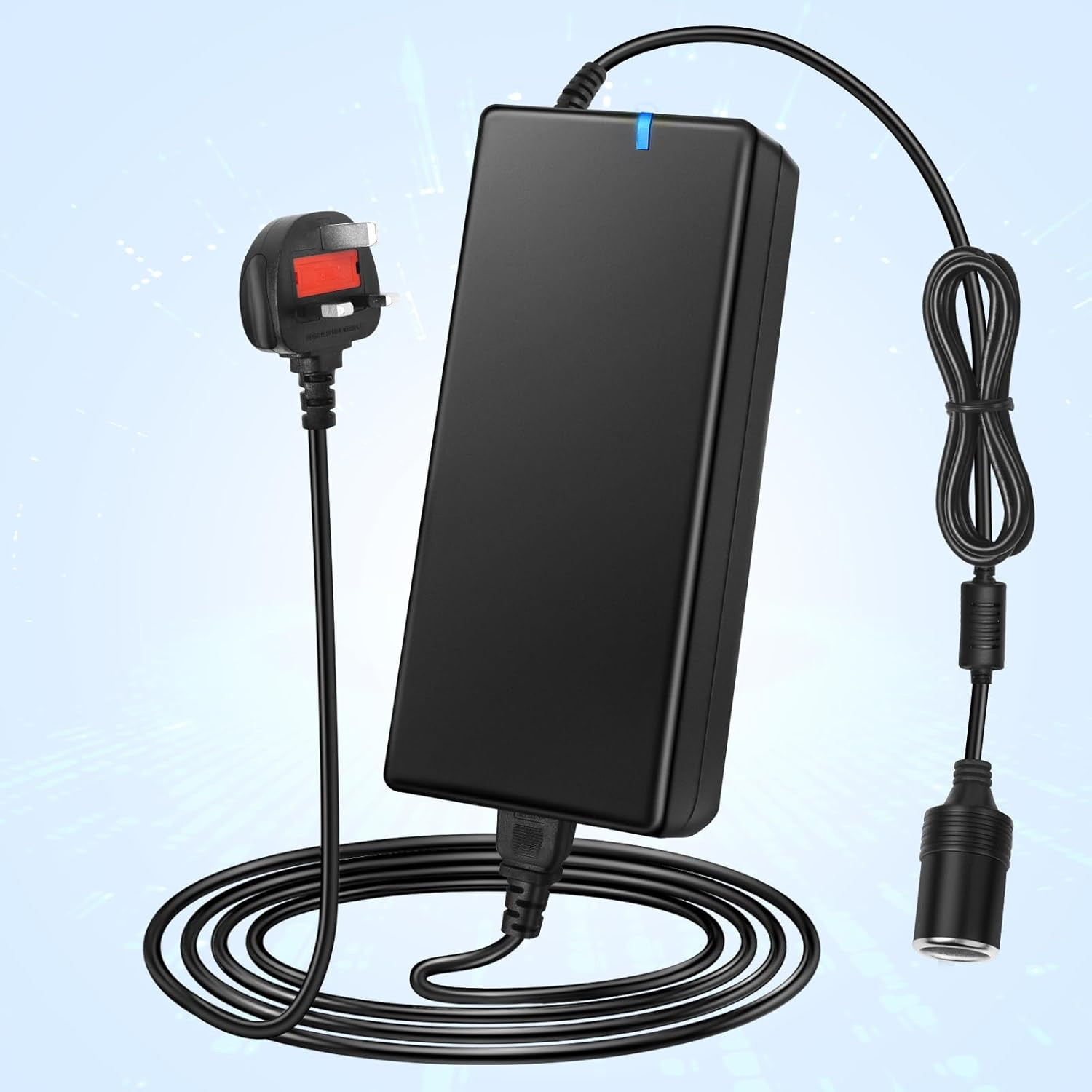 Adaptateur d'alimentation de bureau pour allume-cigare CC 12 V 60 W–120 W, entrée CA 100–240 V, transformateur convertisseur avec prise US/UK — pour accessoires de voiture, pompe à air, glacière et appareils électroniques