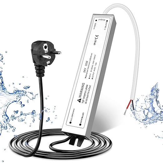 Wasserdichtes 24-V-LED-Netzteil, 30–300 W, 90–265 V Eingang, Einzel-/Doppelkabelausgang, LED-Treiber für den Außenbereich, CE/RoHS/FCC – Optionen für US-/UK-/EU-Stecker und Kabel 