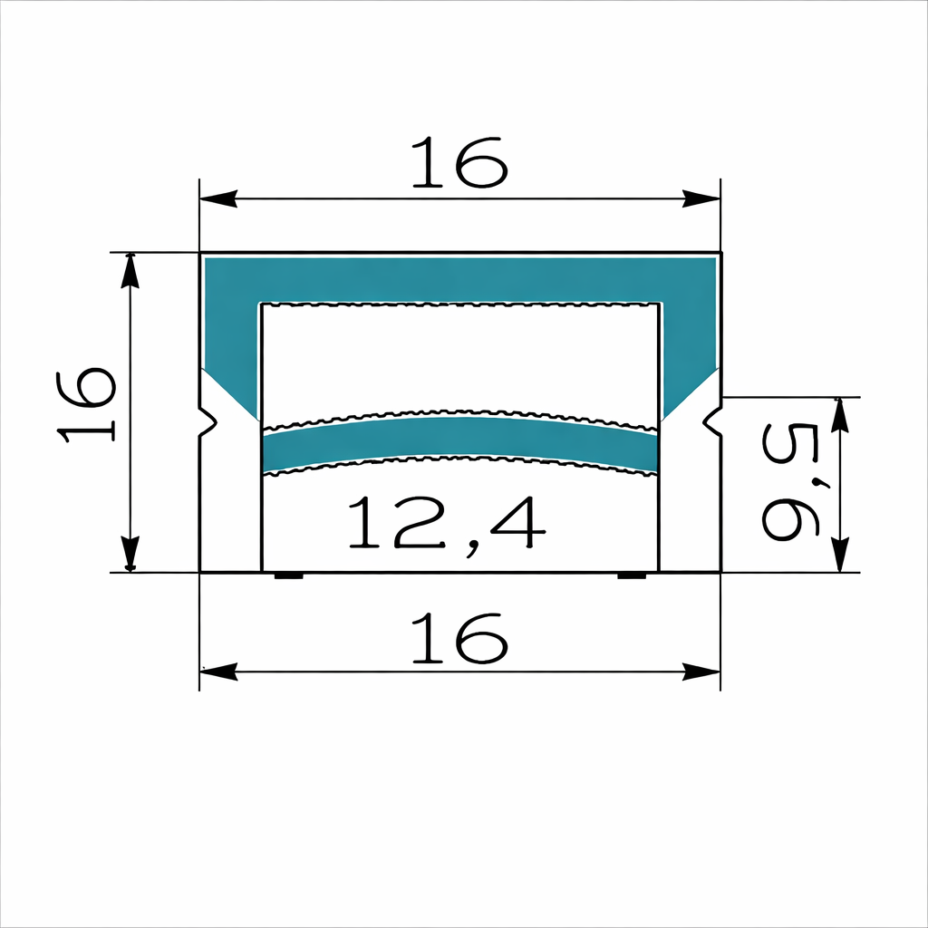 Boîtier pour néon – S2020 Noir | Système de canaux LED en silicone 20 x 20 mm | Étanchéité IP67 | Largeur du circuit imprimé 12 mm | 50 m | Stock local États-Unis/Royaume-Uni/Allemagne