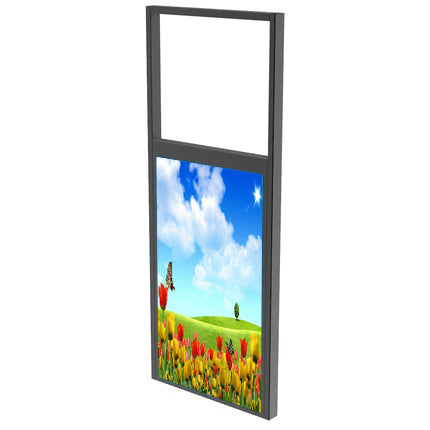 65" doppelseitiges, hochhelles Fenster-LCD-Display, 2500 Nits vorne + 700 Nits hinten, Android 2+32G, ohne Touch, Cloud/APP/USB, Hänge-/Bodenständer 