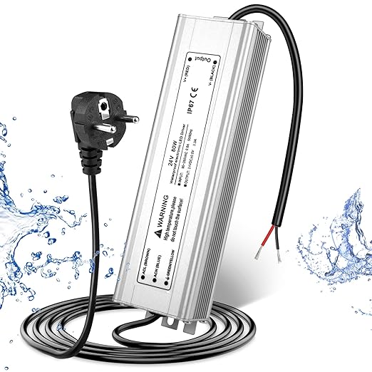 Wasserdichtes 24-V-LED-Netzteil, 30–300 W, 90–265 V Eingang, Einzel-/Doppelkabelausgang, LED-Treiber für den Außenbereich, CE/RoHS/FCC – Optionen für US-/UK-/EU-Stecker und Kabel 