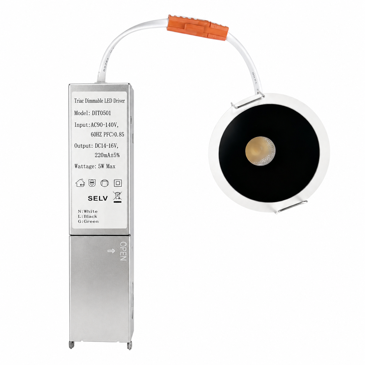 PRO-1C Series Deep Anti-Glare Full Spectrum LED Downlight | 90–140V | 4/10 Pack | 5W / 9W | 5CCT Adjustable | 24° Beam | White Housing | CRI>97 | Commercial Ceiling Recessed Light