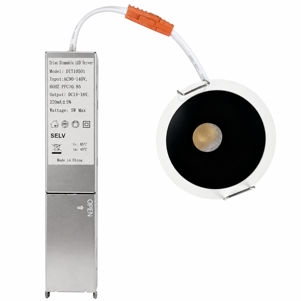 PRO-1C Series Deep Anti-Glare Full Spectrum LED Downlight | 90–140V | 4/10 Pack | 5W / 9W | 5CCT Adjustable | 24° Beam | White Housing | CRI>97 | Commercial Ceiling Recessed Light