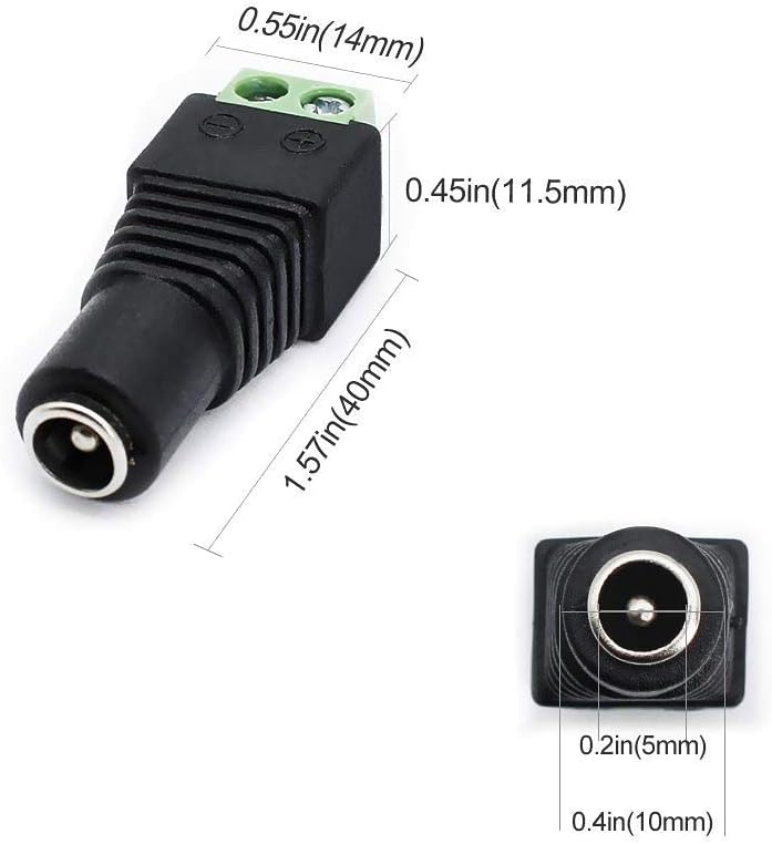 12V Power Supply Adapter 12W/24W, AC 100–240V Input, Wall Plug Transformer, Black Case — US/UK Plug, LED Driver for Strip/CCTV/Electronics