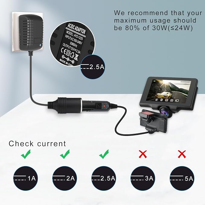 DC 12V Cigarette Lighter Power Supply Adapter 30W, AC 100–240V to 12V Converter Transformer, Car Socket Charger for Pump, Cooler, LED Lights — UK Plug