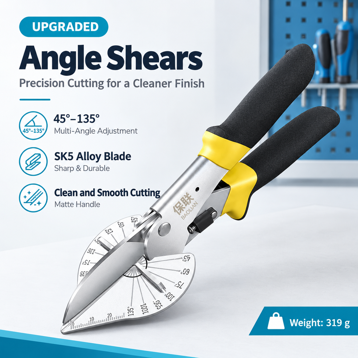 The professional Multi angle shearing groove scissors for led Neon light housing with two replacement blade