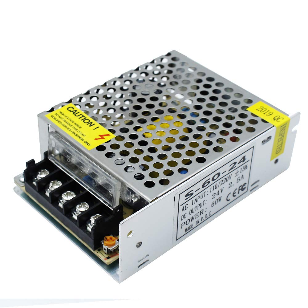 DC 12V/24V Switching Power Supply 60W–250W, AC 110/220V Input, Constant Voltage LED Driver Transformer, Metal Case with Screw Terminals, CE/FCC/RoHS Certified