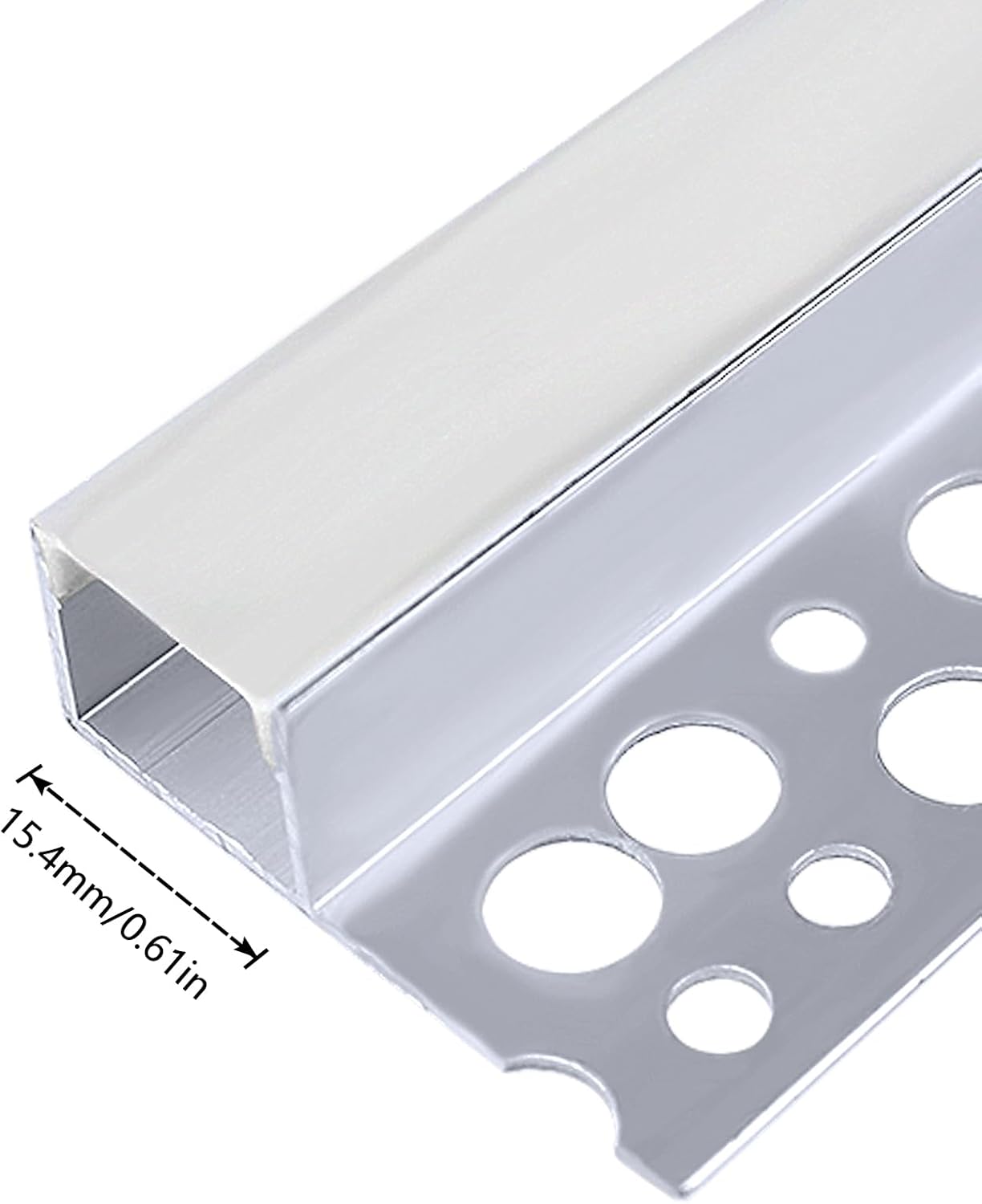 One-Sided Plaster-in Drywall LED Aluminum Channels– Fit for 1 to 12mm LED Strip | 1Meter | Silver | Milky White Cover | 4 / 6 / 10 -Pack | Local Stock US/UK
