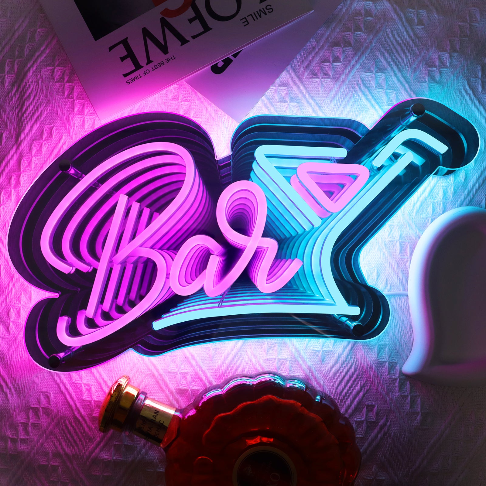 Bar LED Sign – 15 × 9.2 inch | Multi-Color Glow | USB Powered | Hanging | Ideal for Bar, Pub, Lounge, Nightclub, Party Mood Lighting