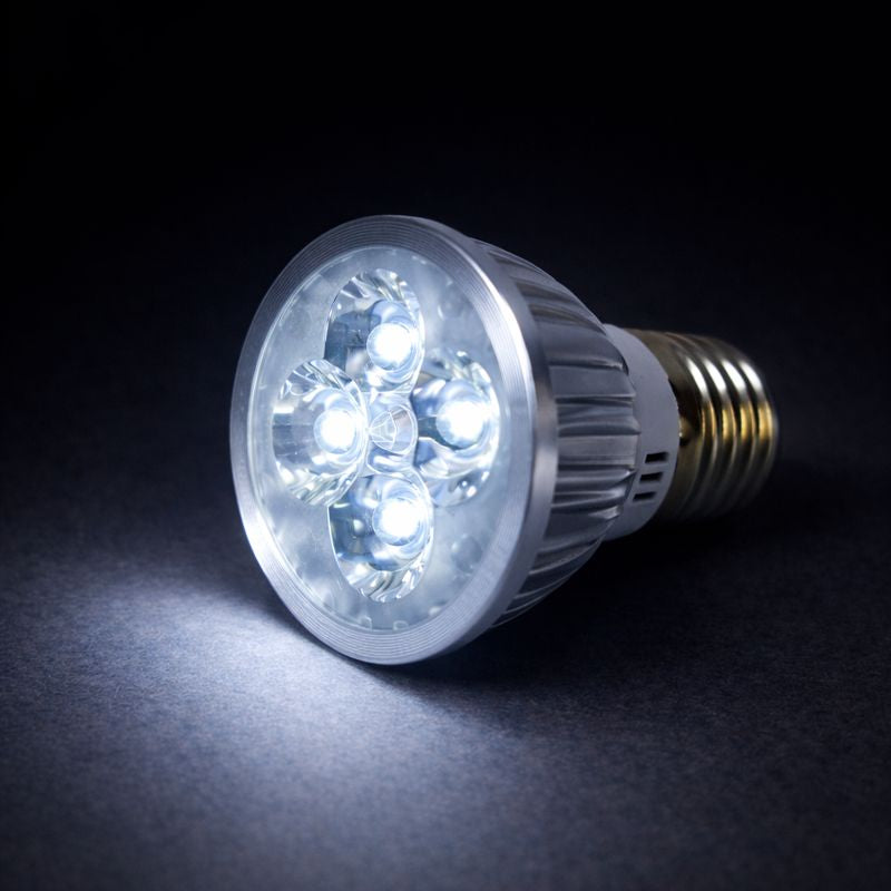 4Pack 3W(3x1W) 120V/220V AC LED Spotlight E27 Screw Base LED Light Bulb Aluminum Housing 30° Beam Angle