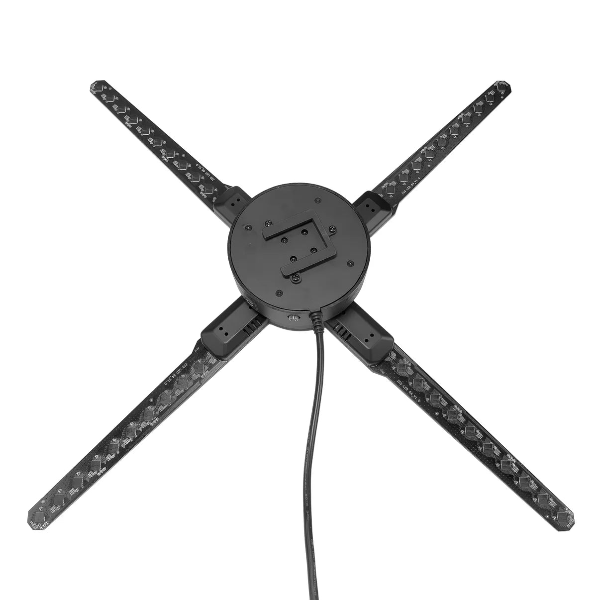 Ventilateur LED holographique 3D 100 cm, 4 pales, 1 024 LED, 2 000 cd/㎡, contrôle via application Wi-Fi et Cloud, livraison gratuite (100 m)