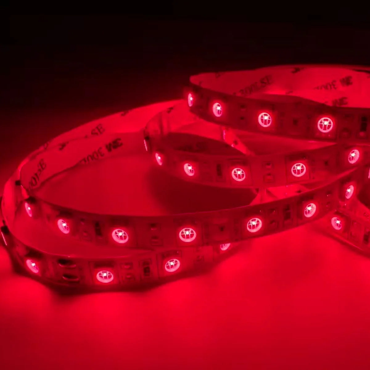 660–670nm  SMD5050 DC12V Red LED Strip Light – High Power Red for Therapy & Plants, 30/60/120 LEDs/m, 5 Meters, IP00/IP65