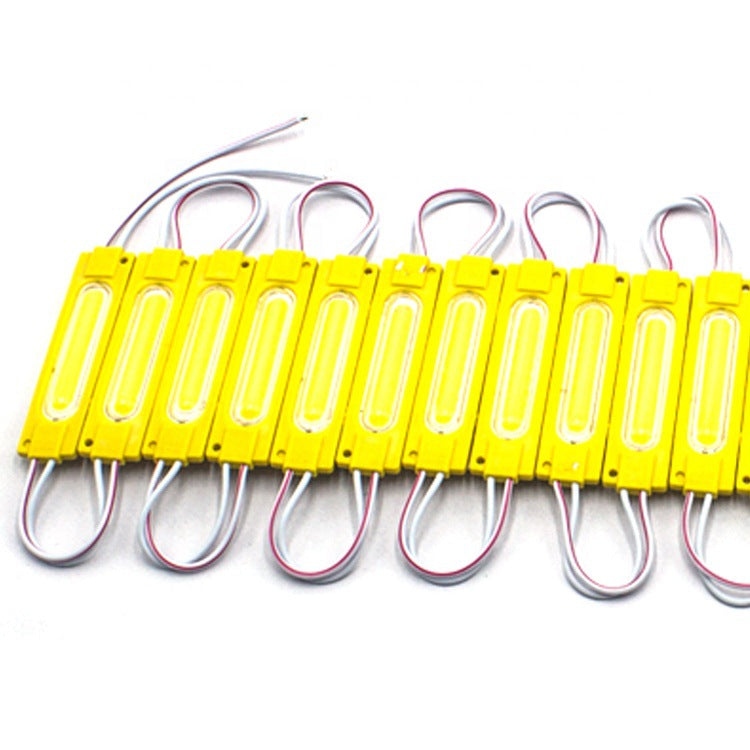 COB LED Module String – 1.8 W | 150 lm | 70×19 mm | 160° Beam | DC 12 V | Waterproof IP65 (20-pcs String) for Channel Letters & Signage– 6500K / 3000K / Red / Green / Blue / Yellow / Pink