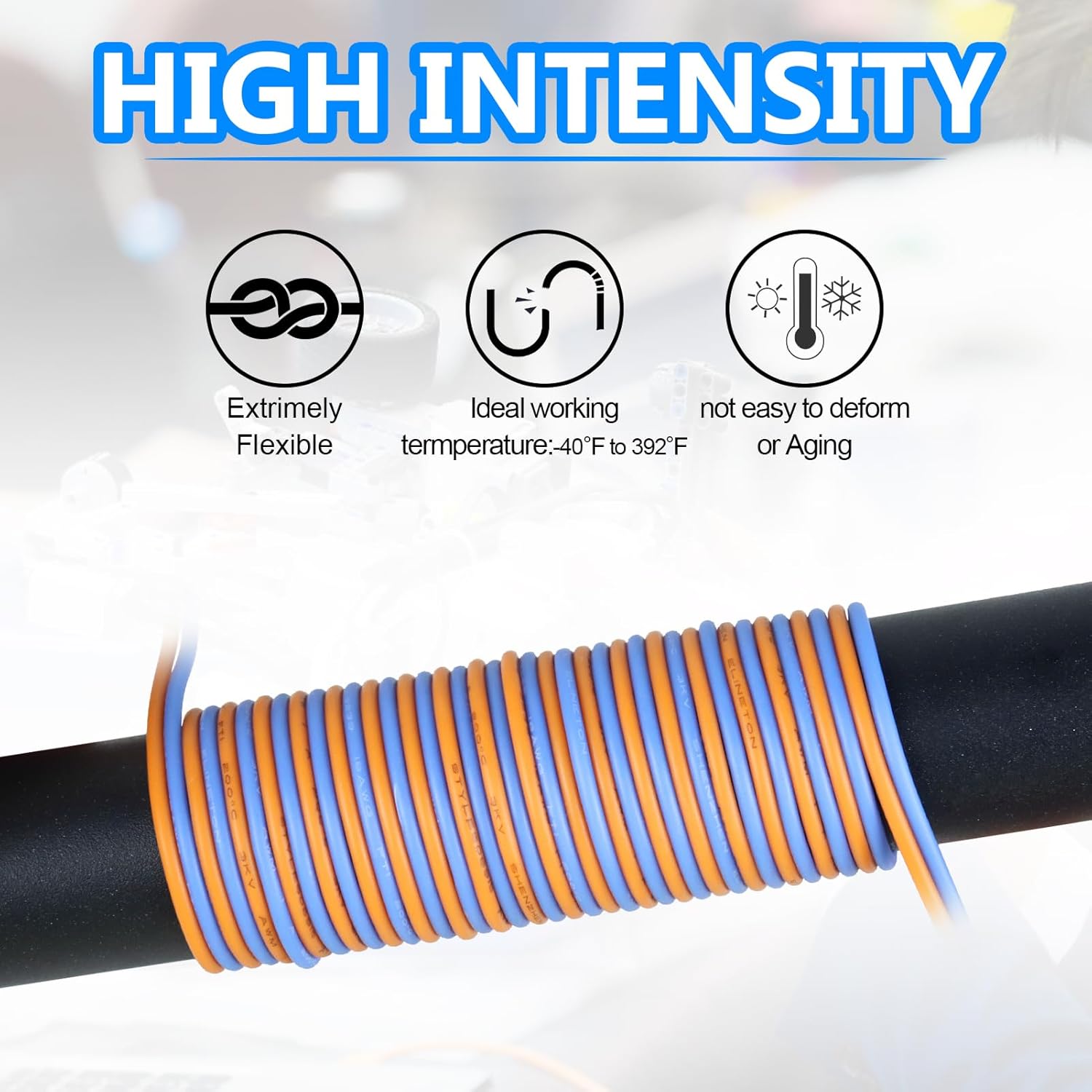 30 AWG Silikondrahtspulen-Set, verzinntes elektrisches Anschlusskabel aus Kupferlitze, 3–15 m pro Rolle × 8 Farben, flexibles, hitzebeständiges Drahtset für professionelle Elektronik, LED, Heimwerkerprojekte