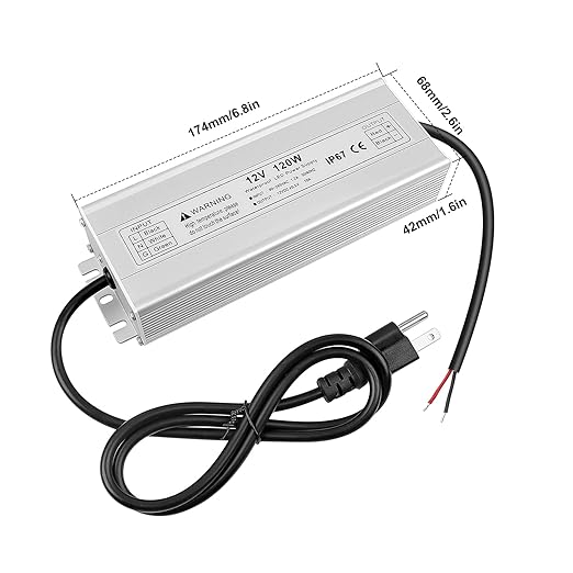 Led-transformator, 12 V, 250 W, IP67, outdoor waterdichte transformator met stekker, led-voeding, driver 230 V naar DC 12 volt adapter, led-driver voor buiten, voor ledstrips, lampen, spots
