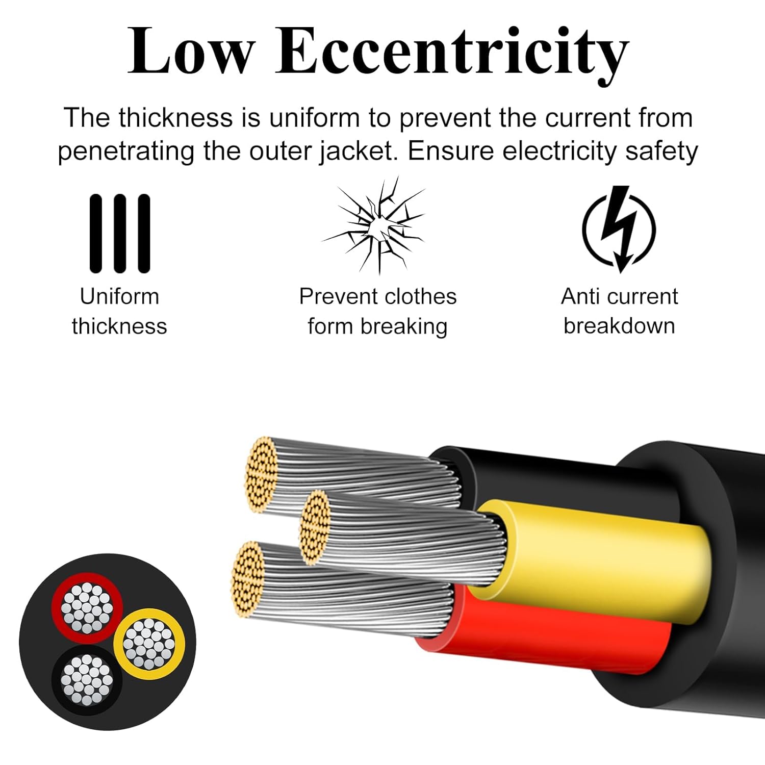 20 AWG Multi-Core Wire, 6/7/8 Conductor Stranded Tinned Copper Electrical Cable, Black/White PVC Insulated Control Extension Cord, 10/20/50m (33ft–165ft) Options