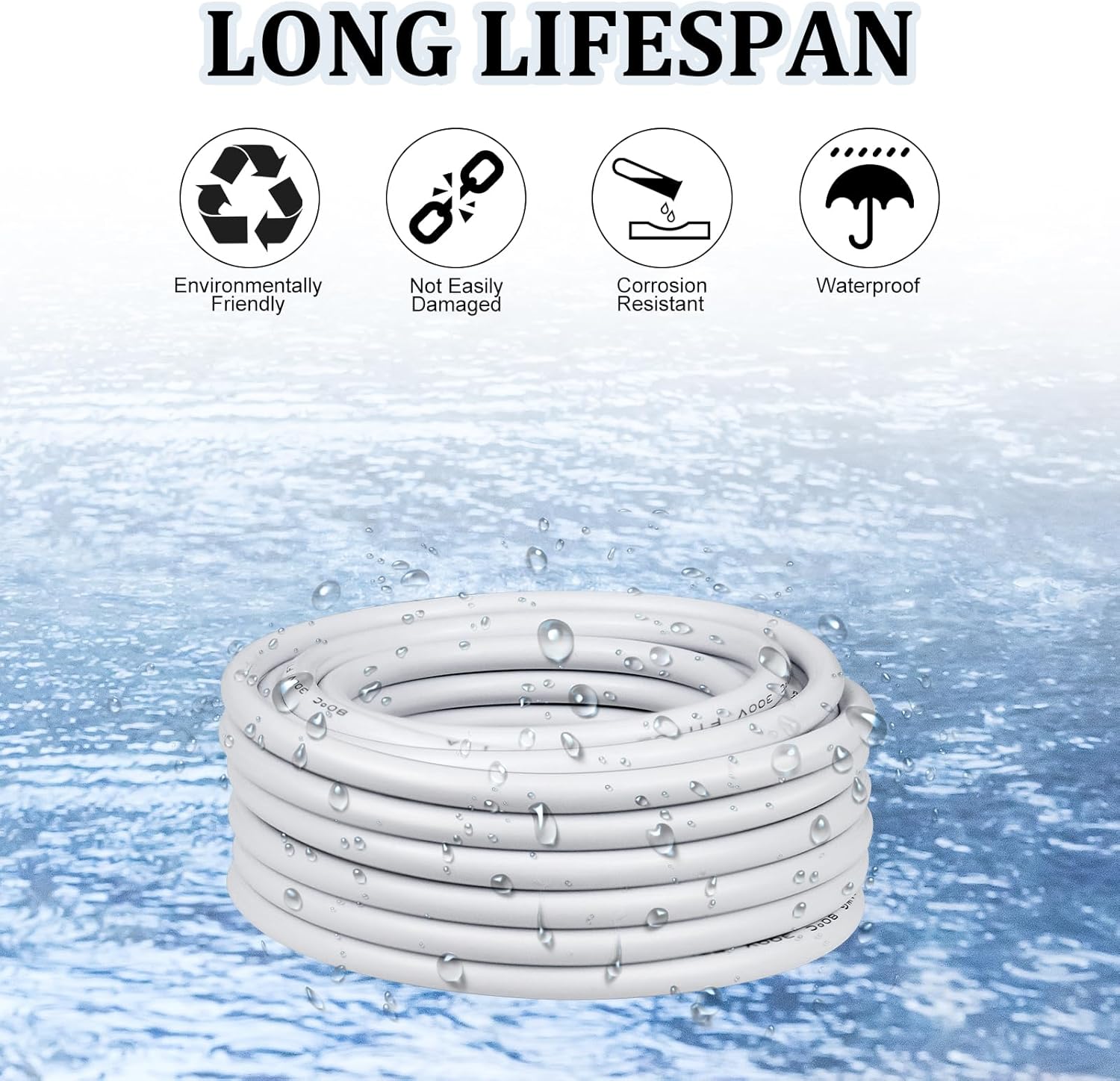 18 AWG Multi-Conductor Cable, 2/3/4/5 Core Stranded Tinned Copper Wire, Black/White PVC Jacket Extension Cord for Electrical Installations, 10/20/50m (33ft–165ft) Options