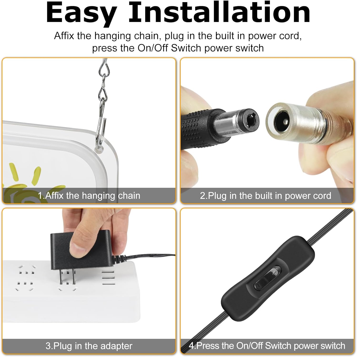 Wir haben geöffnet – Vertikales Neonschild – Warmweiß &amp; Weiß leuchtend | 17×9 / 23×12 Zoll | Fensteraufhängung | Plug &amp; Play für Schaufenster