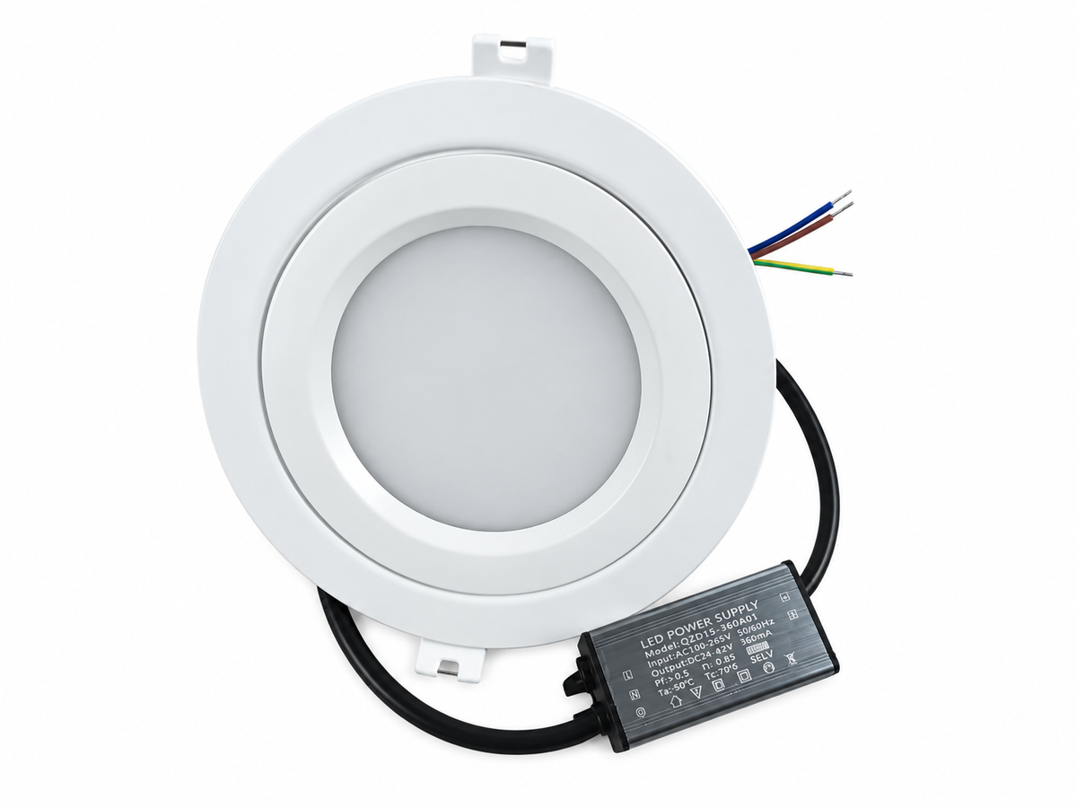 FX-2 Series Waterproof LED Downlight IP65 | 5W / 7W / 12W / 15W  | CRI>80 | 100–240V | Vapor-Proof Ceiling Light for Shower, Sauna & Outdoor Lighting | 1 / 4 / 10-Pack | White Housing | Non-Dimmable