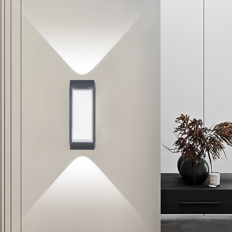 4pcs Pack 7W Modern Waterproof LED Wall Light (Plastic Housing) – Up & Down Outdoor Wall Sconce for Porch, Garden, Balcony, and Indoor Decoration