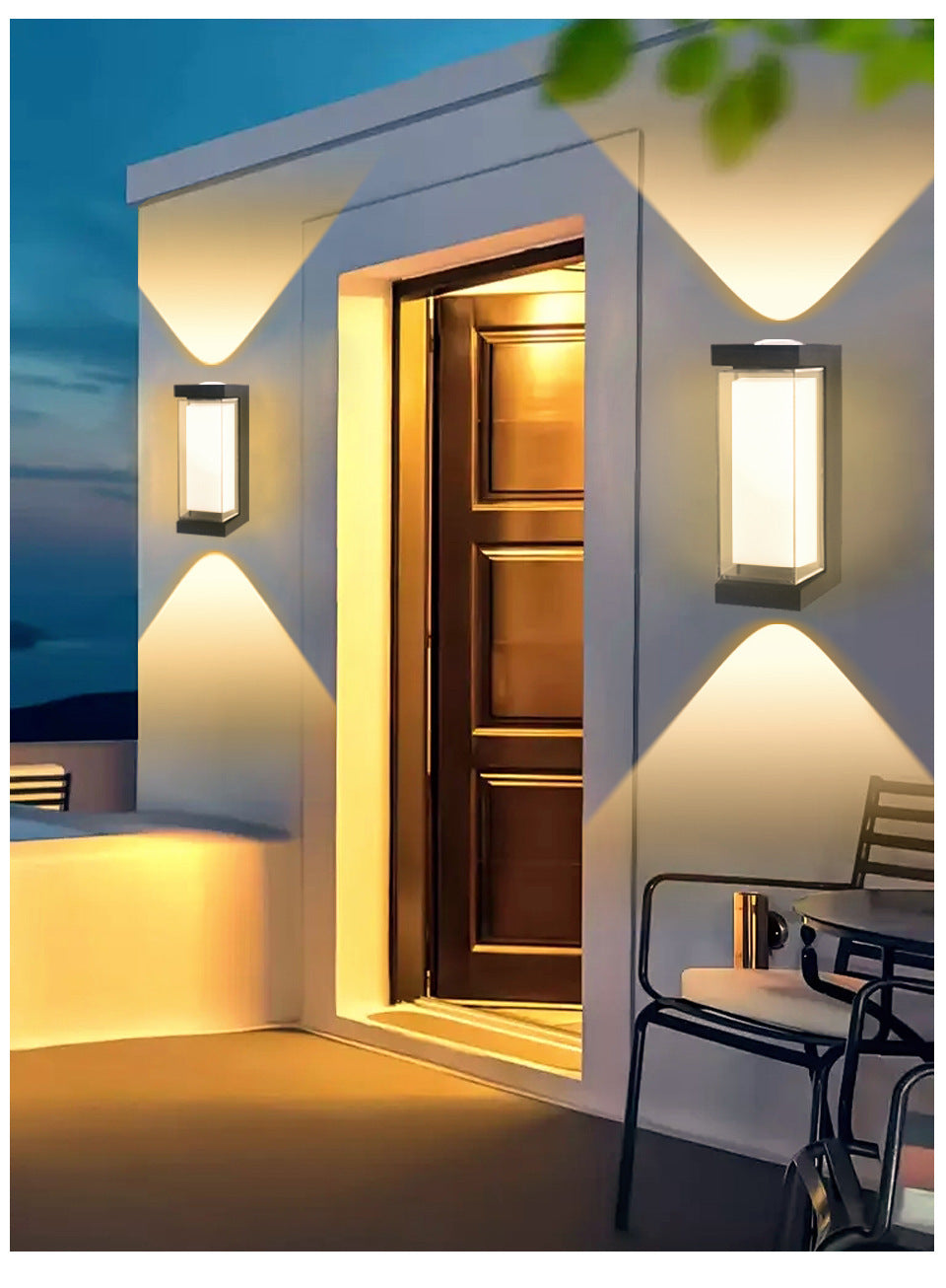 4pcs Pack 7W Modern Waterproof LED Wall Light (Plastic Housing) – Up & Down Outdoor Wall Sconce for Porch, Garden, Balcony, and Indoor Decoration