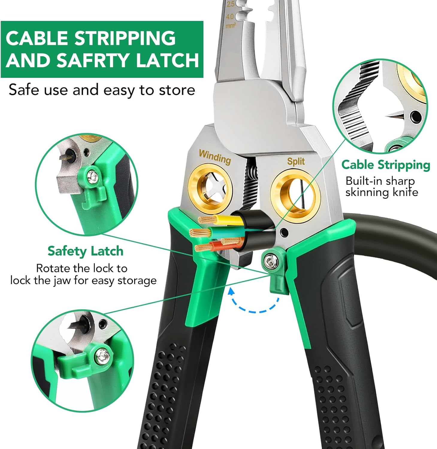 8-in-1 Wire Stripper, Multifunctional Wire Stripper Crimper Cable Cutter Pliers, Professional Wire Strippers Electrical Wire Crimper, Wiring Tools, Electrician, HVAC, Car Repair Tool
