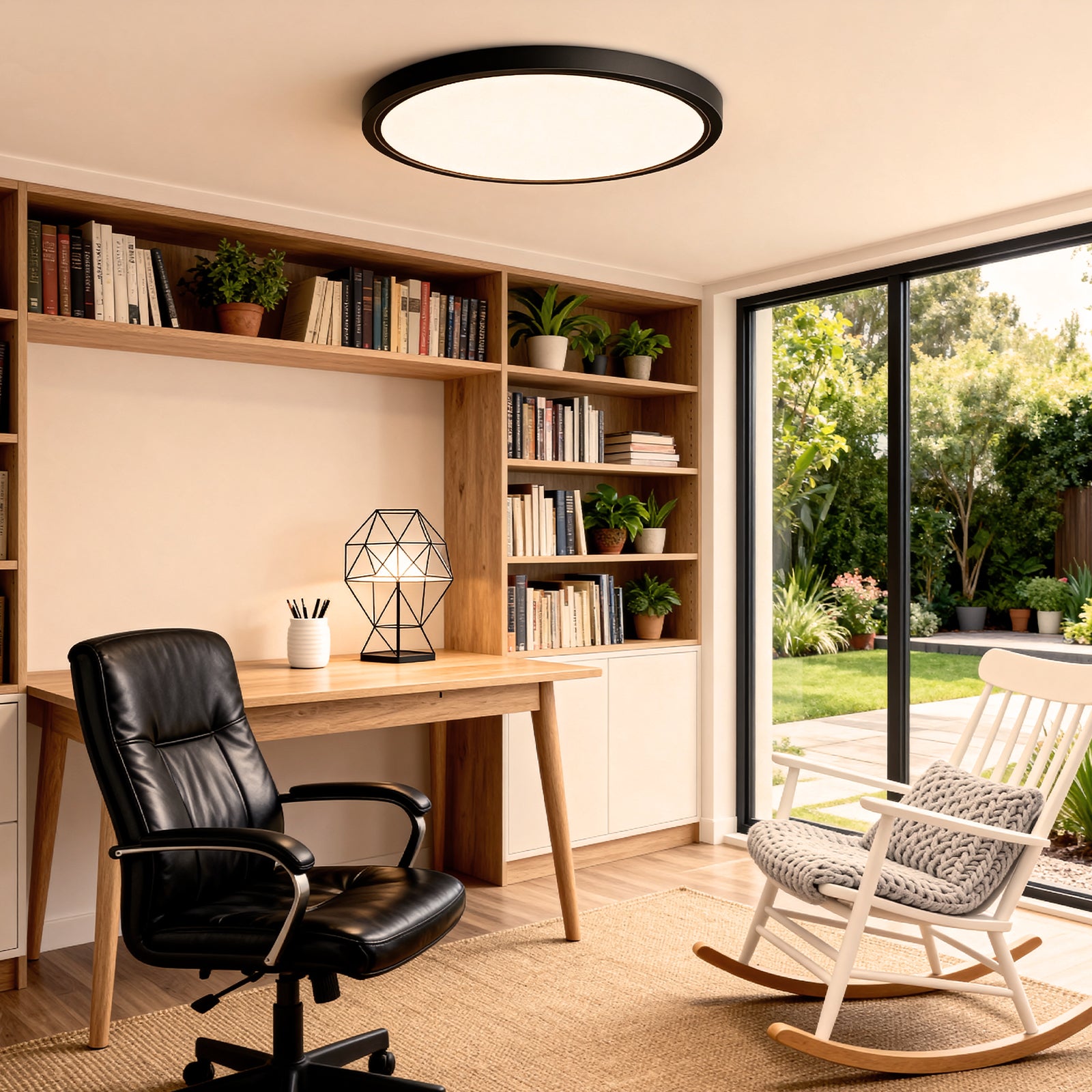 AC 220–240V Round LED Ceiling Light – Black – 12W / 18W / 24W / 32W Options – 3000K / 4500K / 5000K / 6500K – Flush Mount Ceiling Light – Local Stock (UK/DE)