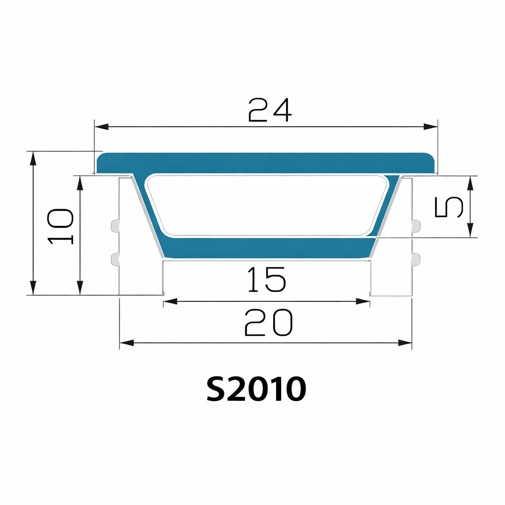 Boîtier pour néon – S2020 Noir | Système de canaux LED en silicone 20 x 20 mm | Étanchéité IP67 | Largeur du circuit imprimé 12 mm | 50 m | Stock local États-Unis/Royaume-Uni/Allemagne