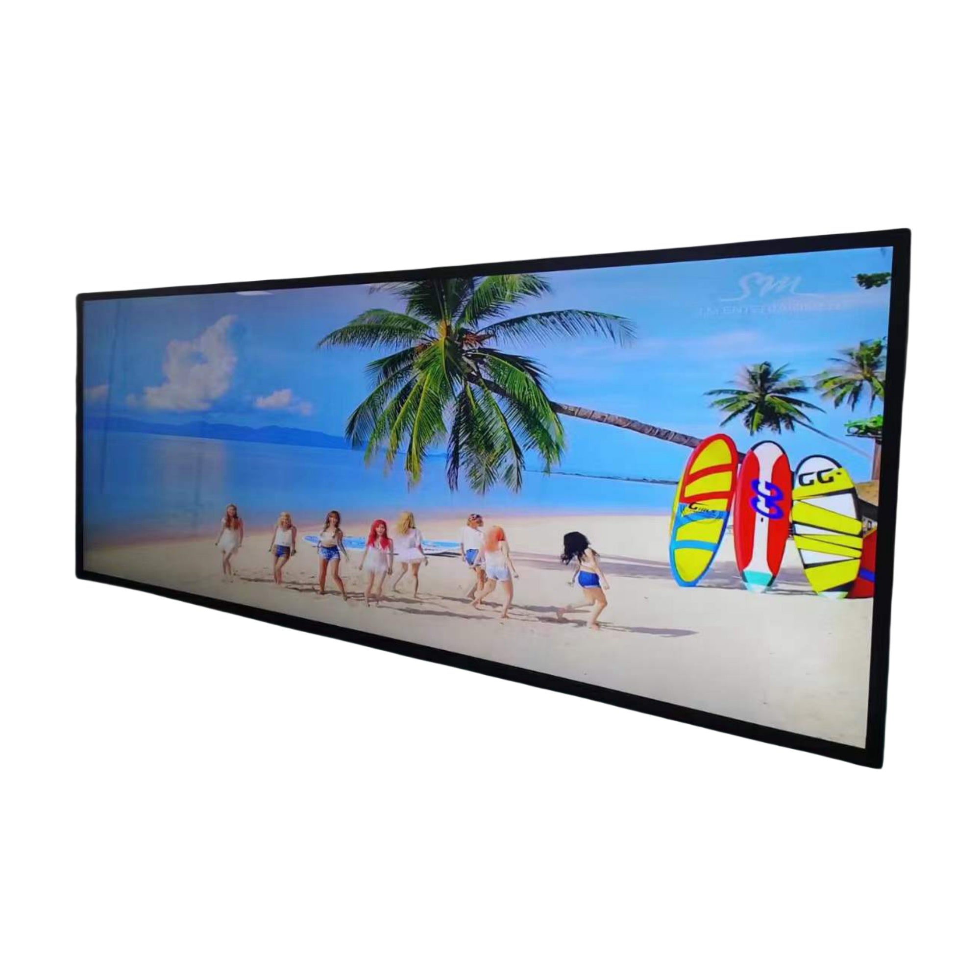 88 Inch (2158.85×607.2mm Viewable) Extra-Large Ultra-Wide Android LCD Bar Display | Stretched Shelf Screen w/ Optional Touch | Cloud Platform, USB & App Control