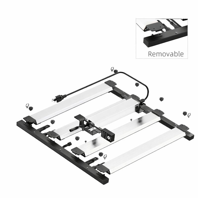 Detachable LED Grow Light - 150W / 200W | Modular & High-Uniformity Full Spectrum | Knob / Remote Control | 0-10V Dimming | AC85 - 264V | Included Hanging Rope, Dimmable Driver | Plant Grow Light for Seedling, Veg & Bloom | US / EU / UK / AU Plug