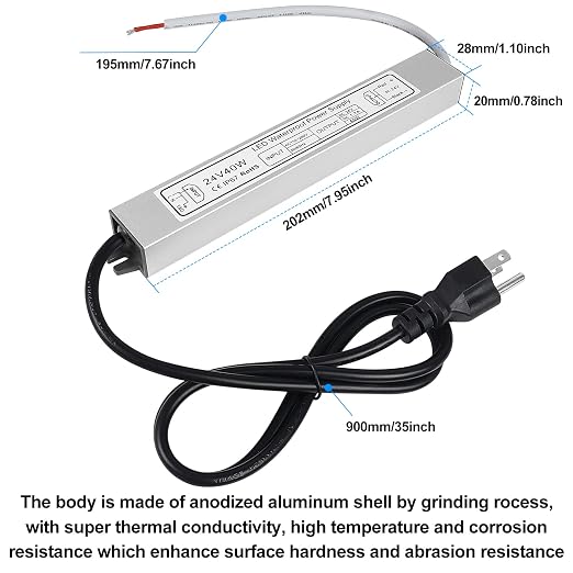 Wasserdichtes 24-V-LED-Netzteil, 30–300 W, 90–265 V Eingang, Einzel-/Doppelkabelausgang, LED-Treiber für den Außenbereich, CE/RoHS/FCC – Optionen für US-/UK-/EU-Stecker und Kabel 