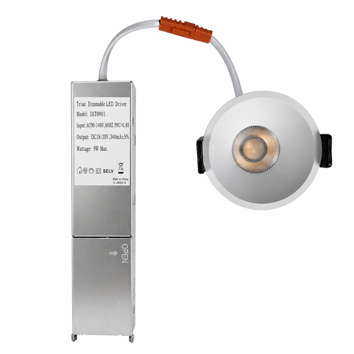 Lot de 4 plafonniers LED à intensité variable, 3 pouces, finition noire, 5 W (équivalent halogène 40 W), CRI80